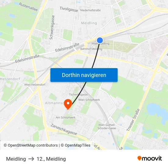 Meidling to 12., Meidling map