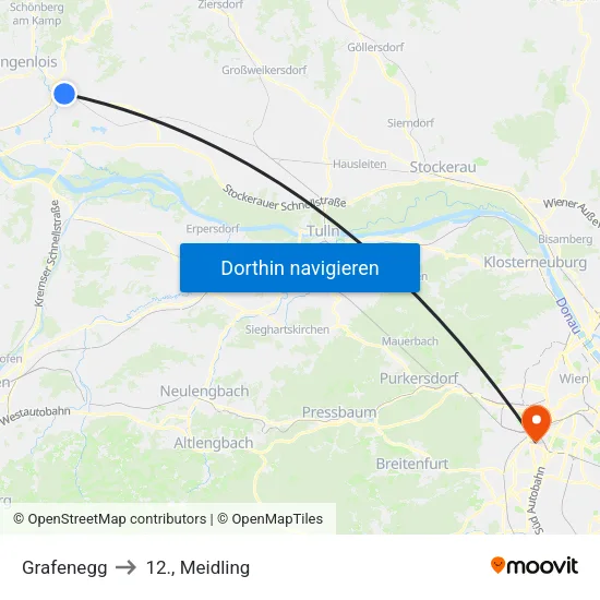 Grafenegg to 12., Meidling map