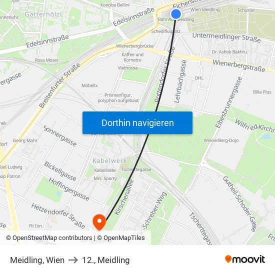 Meidling, Wien to 12., Meidling map