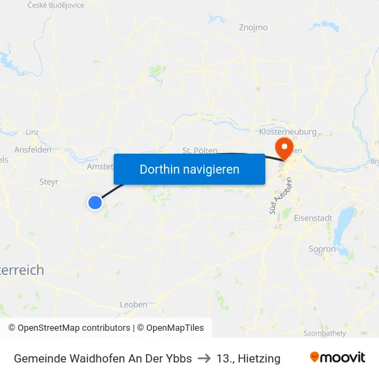 Gemeinde Waidhofen An Der Ybbs to 13., Hietzing map