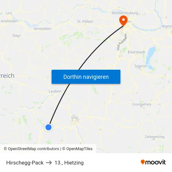 Hirschegg-Pack to 13., Hietzing map