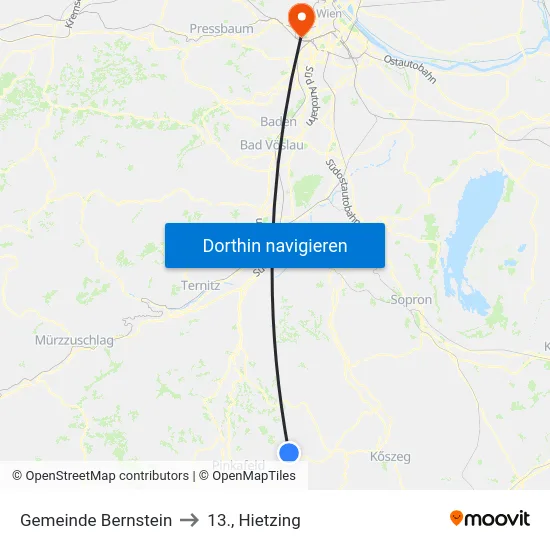 Gemeinde Bernstein to 13., Hietzing map