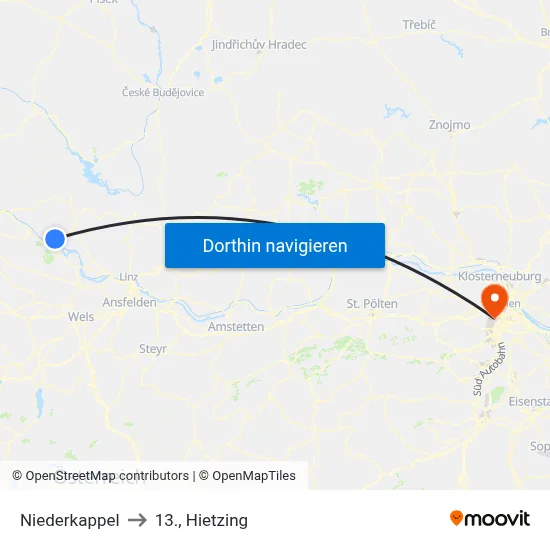 Niederkappel to 13., Hietzing map