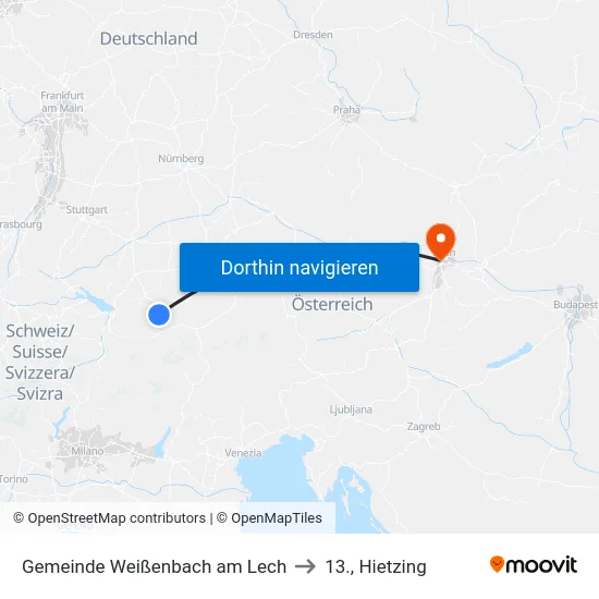 Gemeinde Weißenbach am Lech to 13., Hietzing map