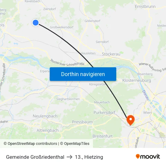 Gemeinde Großriedenthal to 13., Hietzing map
