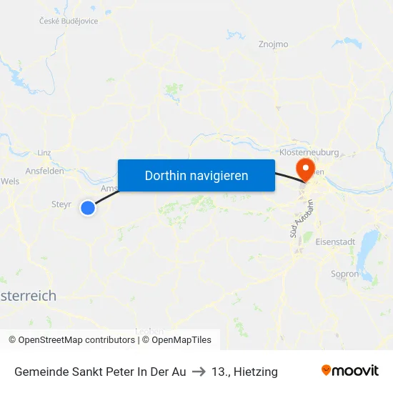 Gemeinde Sankt Peter In Der Au to 13., Hietzing map