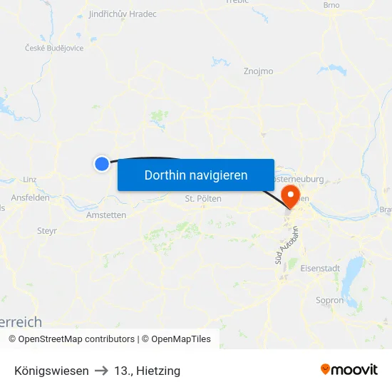 Königswiesen to 13., Hietzing map