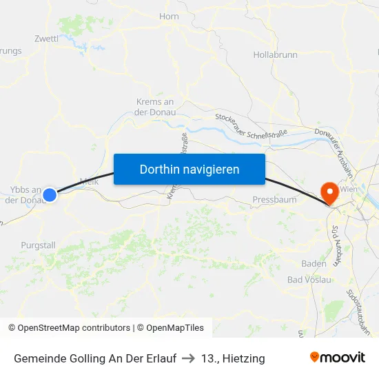Gemeinde Golling An Der Erlauf to 13., Hietzing map