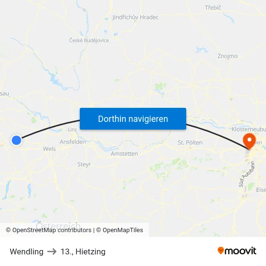 Wendling to 13., Hietzing map