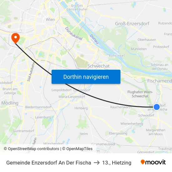 Gemeinde Enzersdorf An Der Fischa to 13., Hietzing map