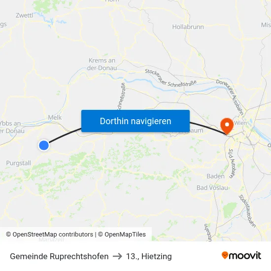 Gemeinde Ruprechtshofen to 13., Hietzing map