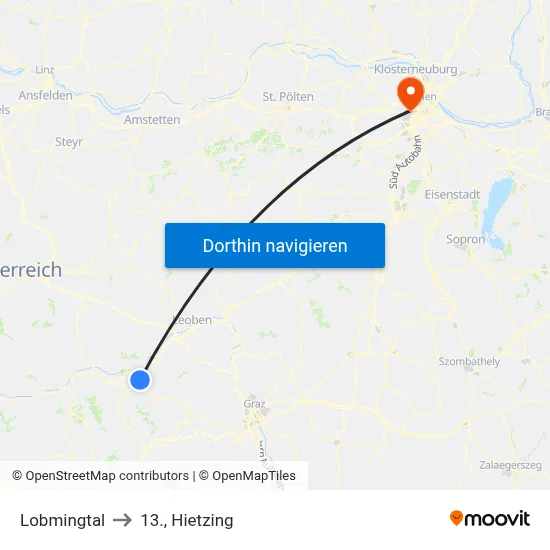 Lobmingtal to 13., Hietzing map