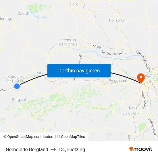 Gemeinde Bergland to 13., Hietzing map