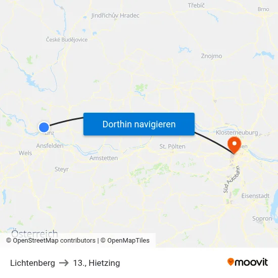 Lichtenberg to 13., Hietzing map