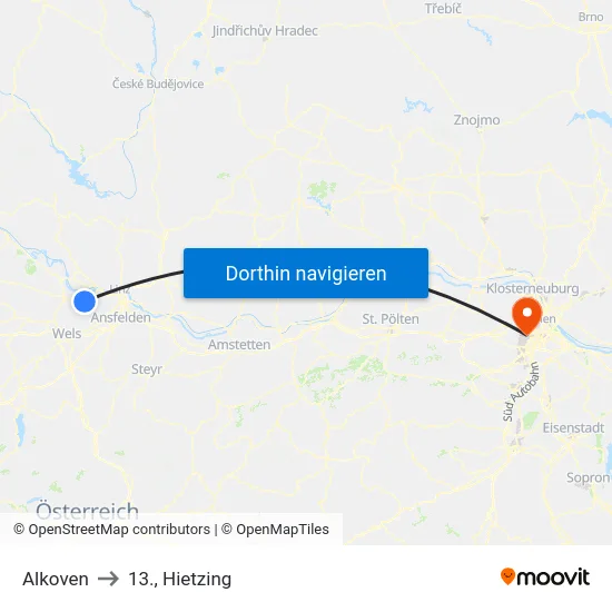 Alkoven to 13., Hietzing map