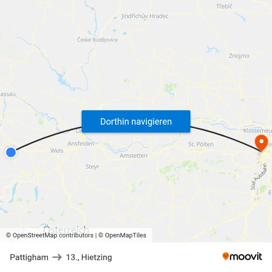 Pattigham to 13., Hietzing map