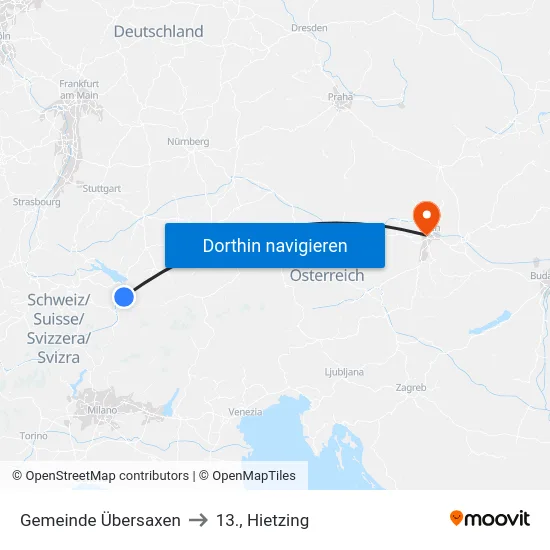Gemeinde Übersaxen to 13., Hietzing map