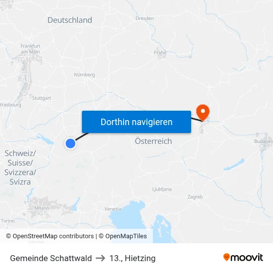 Gemeinde Schattwald to 13., Hietzing map