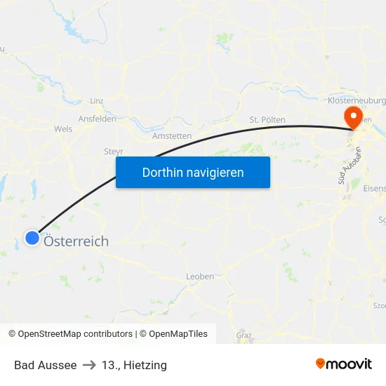 Bad Aussee to 13., Hietzing map