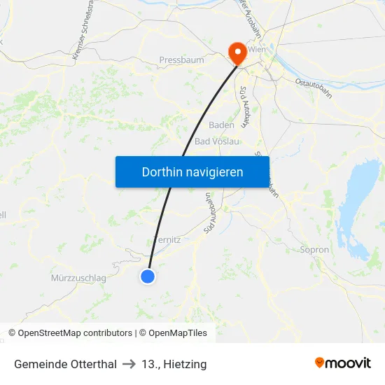 Gemeinde Otterthal to 13., Hietzing map