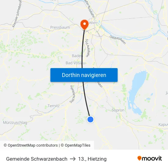 Gemeinde Schwarzenbach to 13., Hietzing map