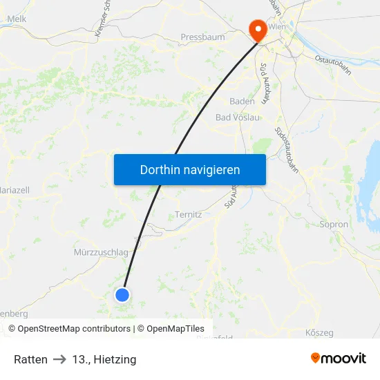 Ratten to 13., Hietzing map