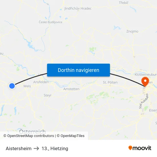 Aistersheim to 13., Hietzing map