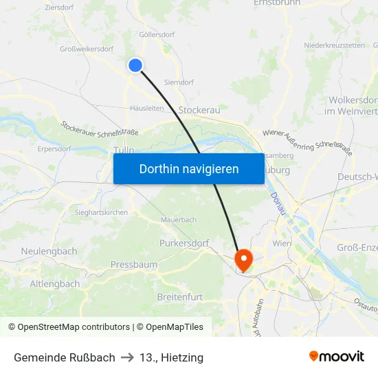Gemeinde Rußbach to 13., Hietzing map