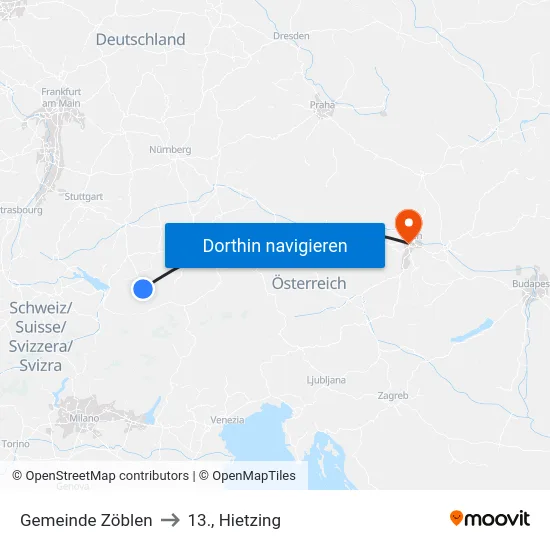 Gemeinde Zöblen to 13., Hietzing map