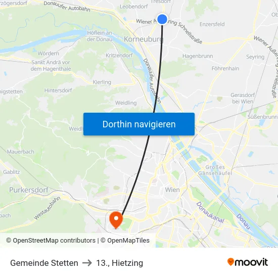Gemeinde Stetten to 13., Hietzing map
