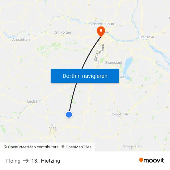 Floing to 13., Hietzing map