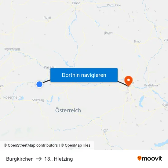 Burgkirchen to 13., Hietzing map