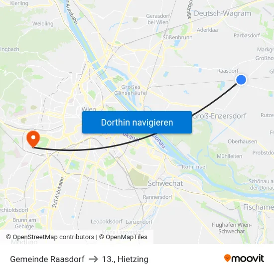 Gemeinde Raasdorf to 13., Hietzing map