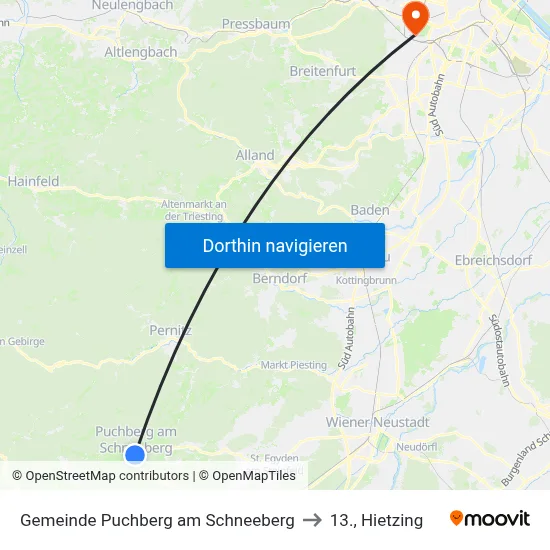 Gemeinde Puchberg am Schneeberg to 13., Hietzing map