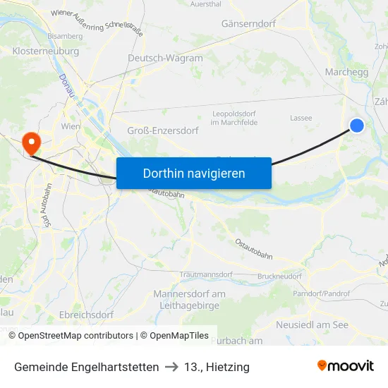 Gemeinde Engelhartstetten to 13., Hietzing map