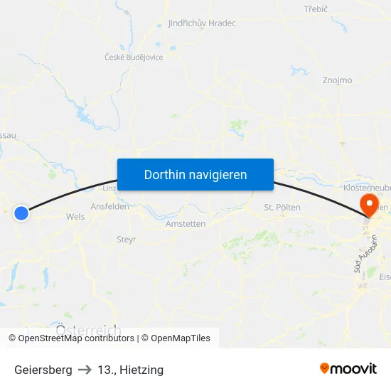 Geiersberg to 13., Hietzing map