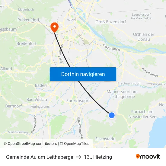 Gemeinde Au am Leithaberge to 13., Hietzing map