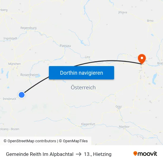 Gemeinde Reith Im Alpbachtal to 13., Hietzing map