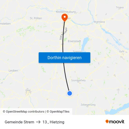 Gemeinde Strem to 13., Hietzing map