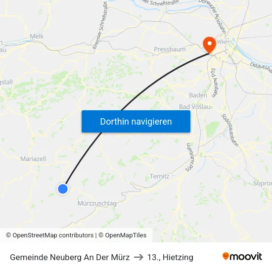 Gemeinde Neuberg An Der Mürz to 13., Hietzing map