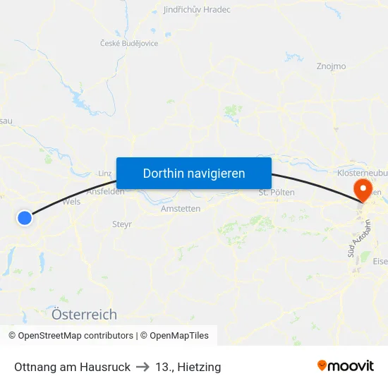 Ottnang am Hausruck to 13., Hietzing map