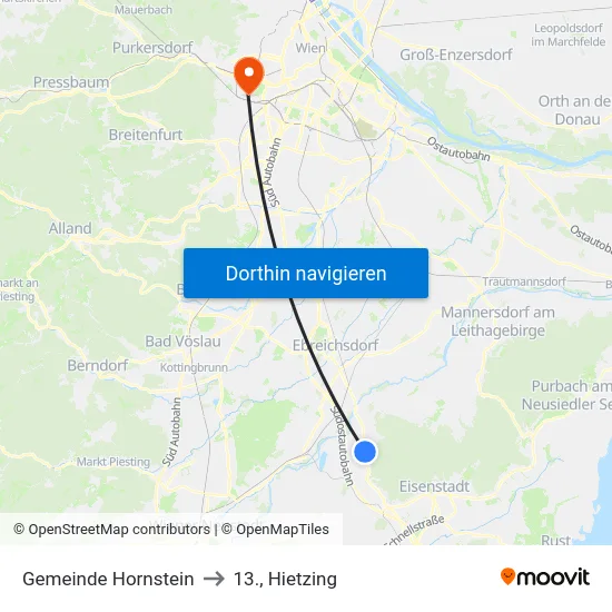 Gemeinde Hornstein to 13., Hietzing map