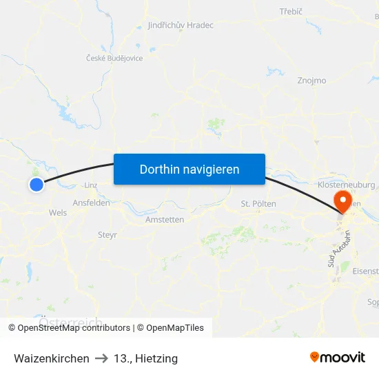 Waizenkirchen to 13., Hietzing map