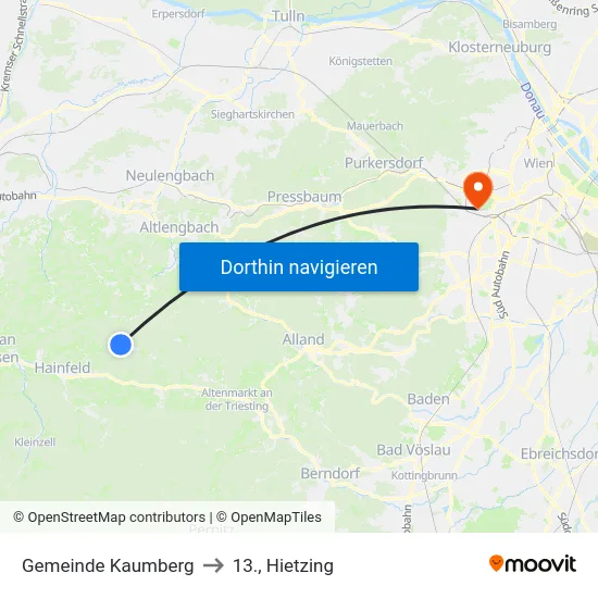 Gemeinde Kaumberg to 13., Hietzing map