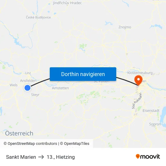 Sankt Marien to 13., Hietzing map