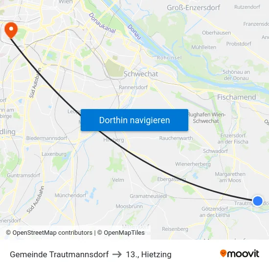 Gemeinde Trautmannsdorf to 13., Hietzing map