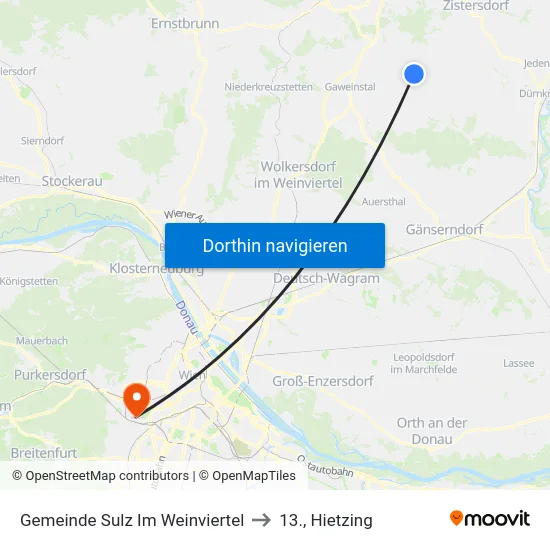 Gemeinde Sulz Im Weinviertel to 13., Hietzing map