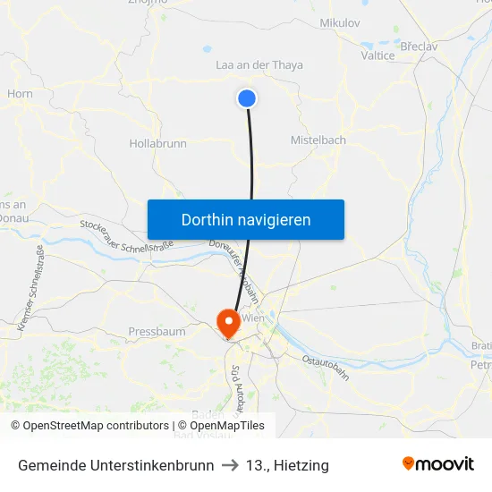 Gemeinde Unterstinkenbrunn to 13., Hietzing map