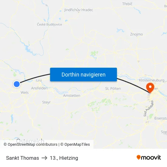 Sankt Thomas to 13., Hietzing map