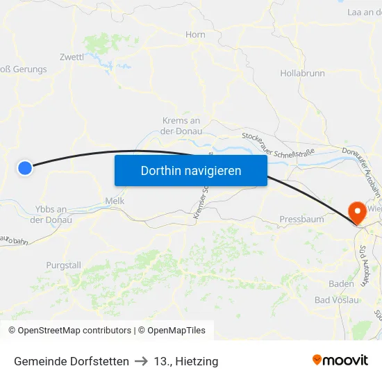 Gemeinde Dorfstetten to 13., Hietzing map
